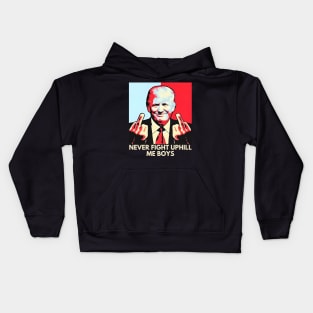 Never Fight Uphill Me Boys Funny Trump 2024 Saying Kids Hoodie